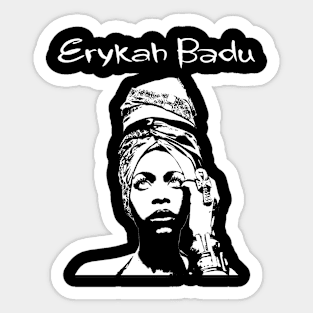 Erykah Badu - White Stencil Sticker